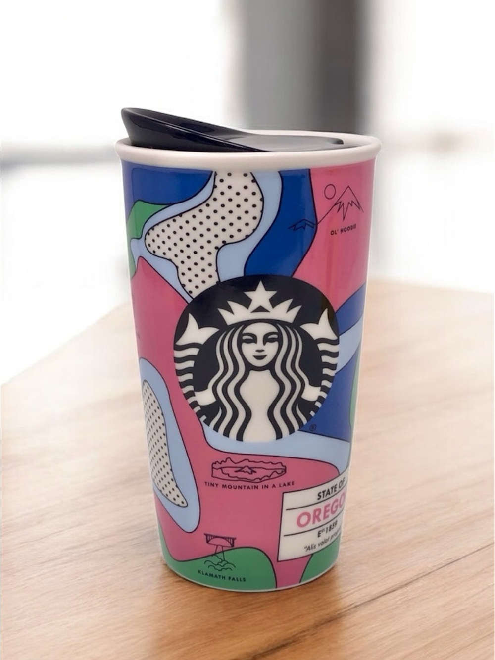 Starbucks State of Oregon Ceramic 12oz Double Walled Travel Tumbler Portland